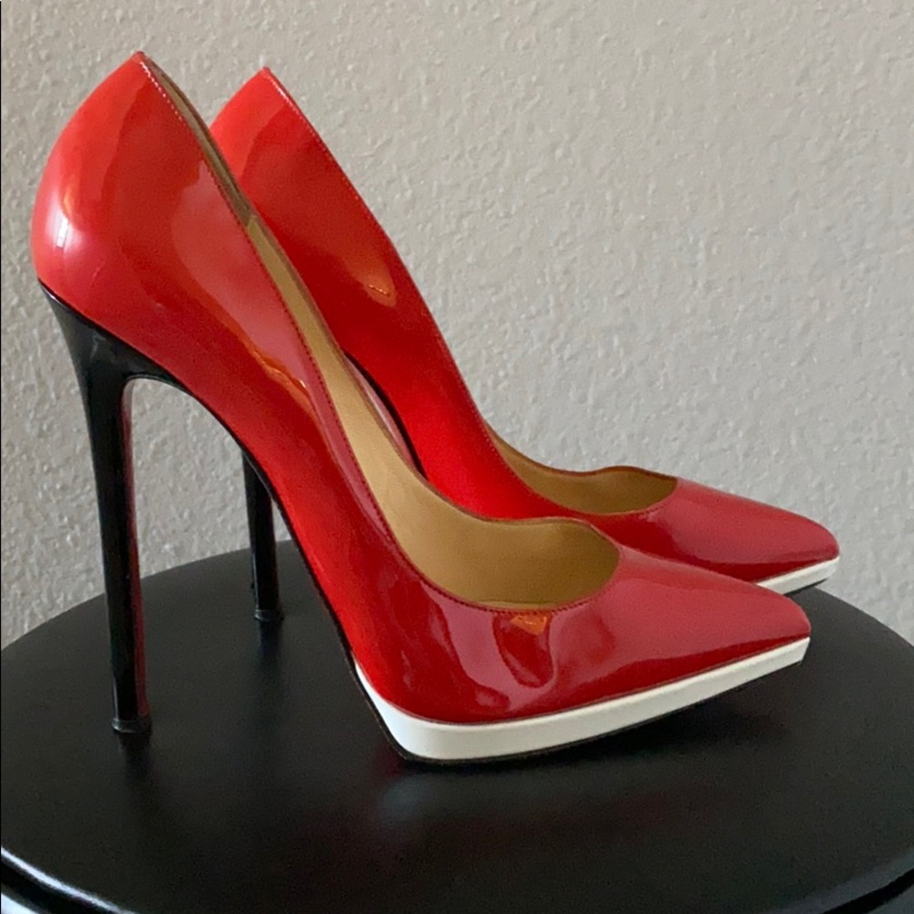 Red Black & White Christian Louboutin’s Pigalle